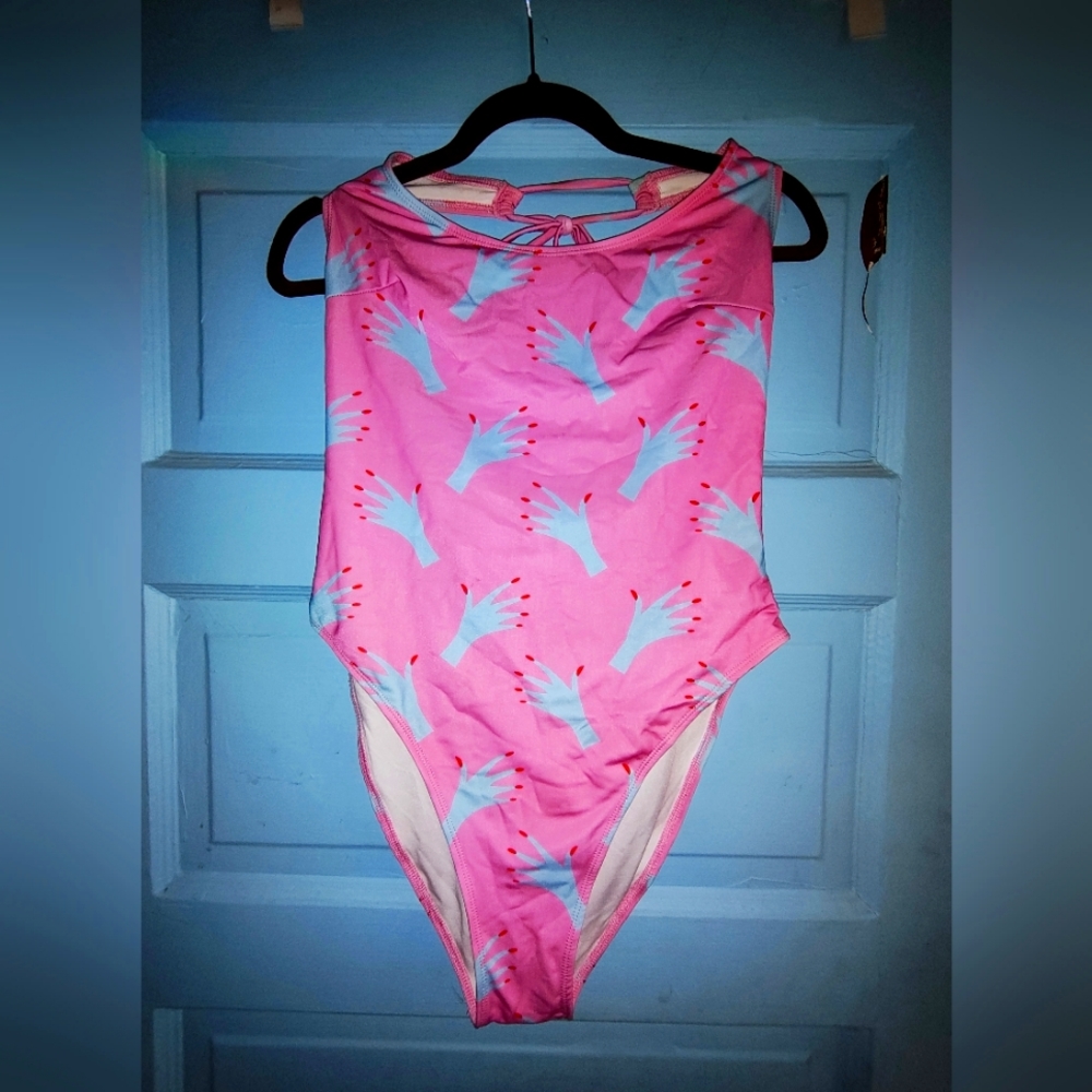 Printed one piece bathing suit